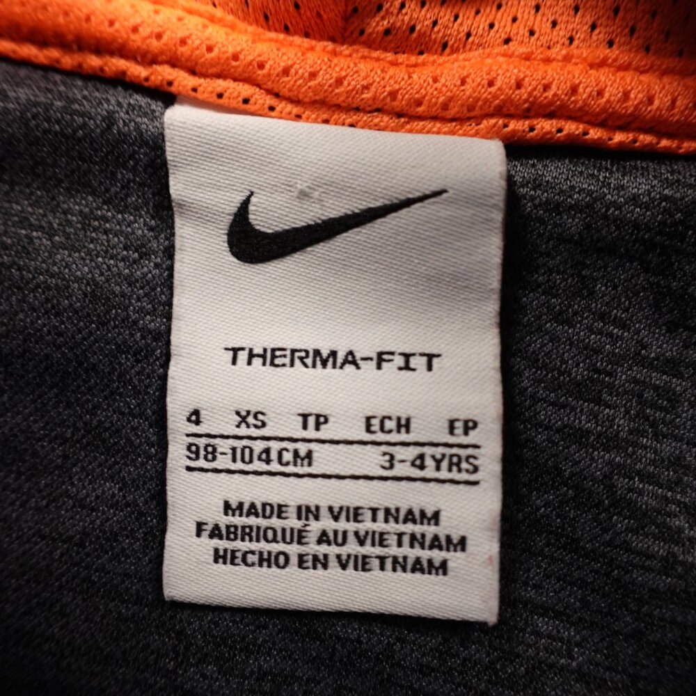Nike Therma-FIT‎ Full Zip Hoodie Kids XS (4) Gray Black Orange - Picture 5 of 8